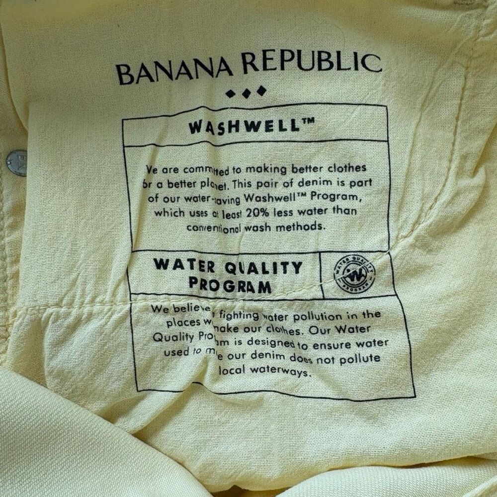 Banana Republic Butter yellow Girlfriend Jeans Size 10 Straight leg 5 Pocket - Picture 6 of 6